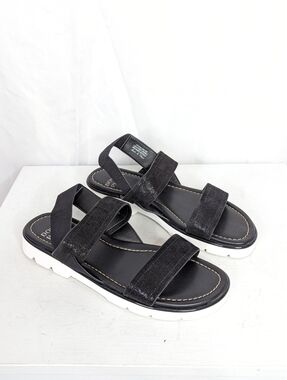 Donald J. Pliner Hollie Leather Metallic Elastic Strap Sandals - Size 9